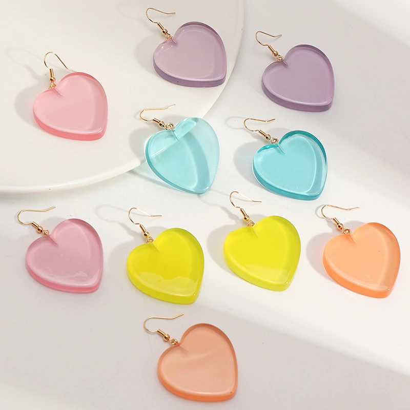 Sweet And Lovely Candy Color Love Earrings Ins Pop Peach Heart Earrings