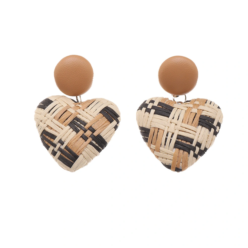 Naizhu Beach Holiday Style Raffia Earrings