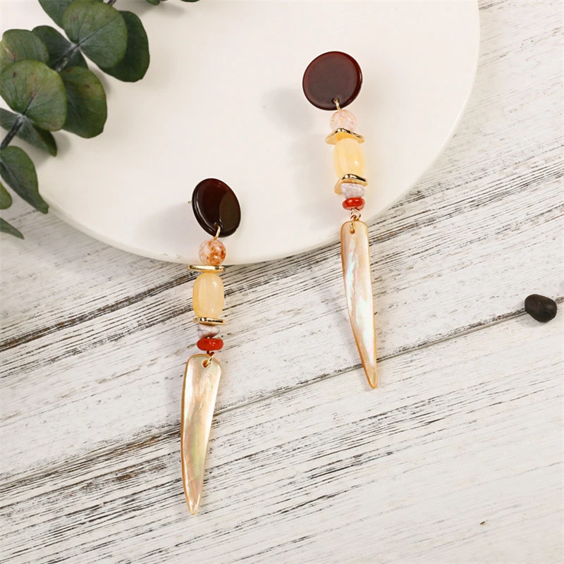 Vacation Style Personality Bohemian Shell Tassel Earrings