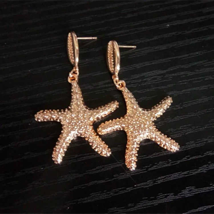 New Ocean Style Holiday Starfish Shell Earrings Retro Beach Style Earrings Earrings