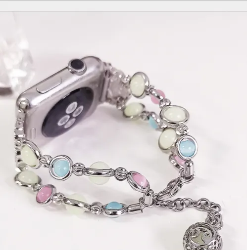 Applicable Apple Watch Apple Watch Watch Strap Luminous Agate Pendant Jewelry Stra