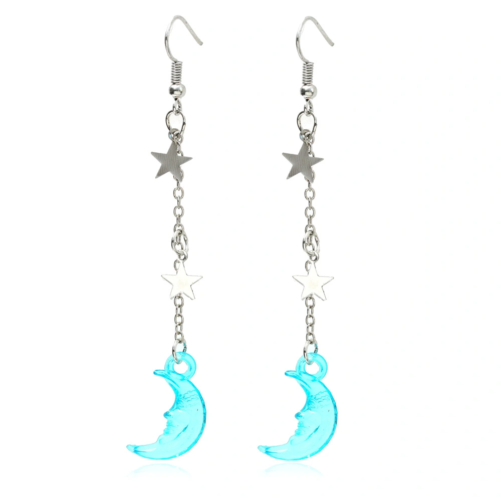 Simple Resin Moon Long Earrings