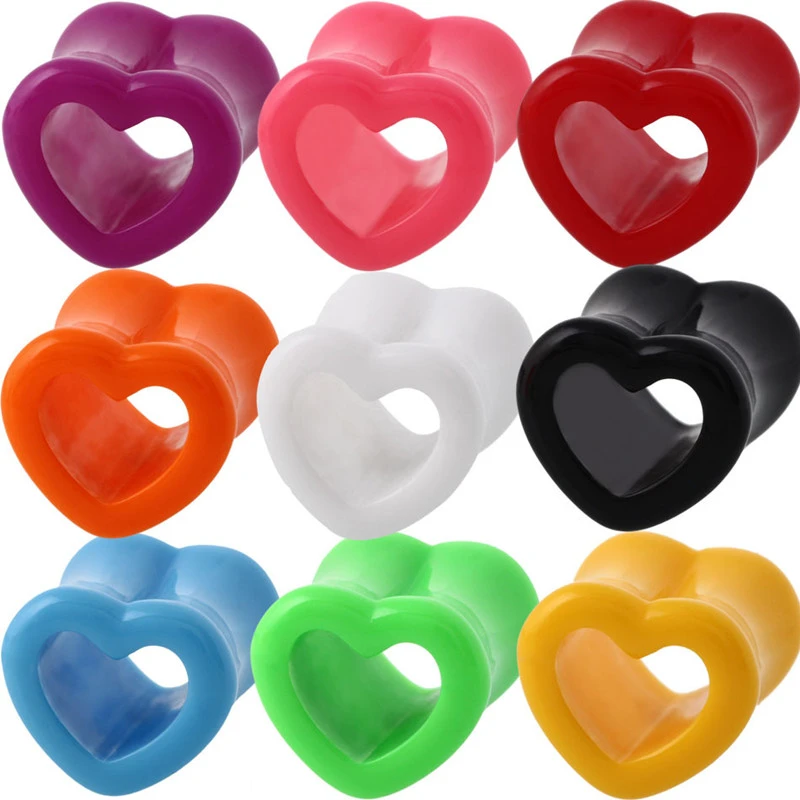 Acrylic Love Ear Ear Expander Heart Shaped Auricle Peach Heart Piercing Jewelry