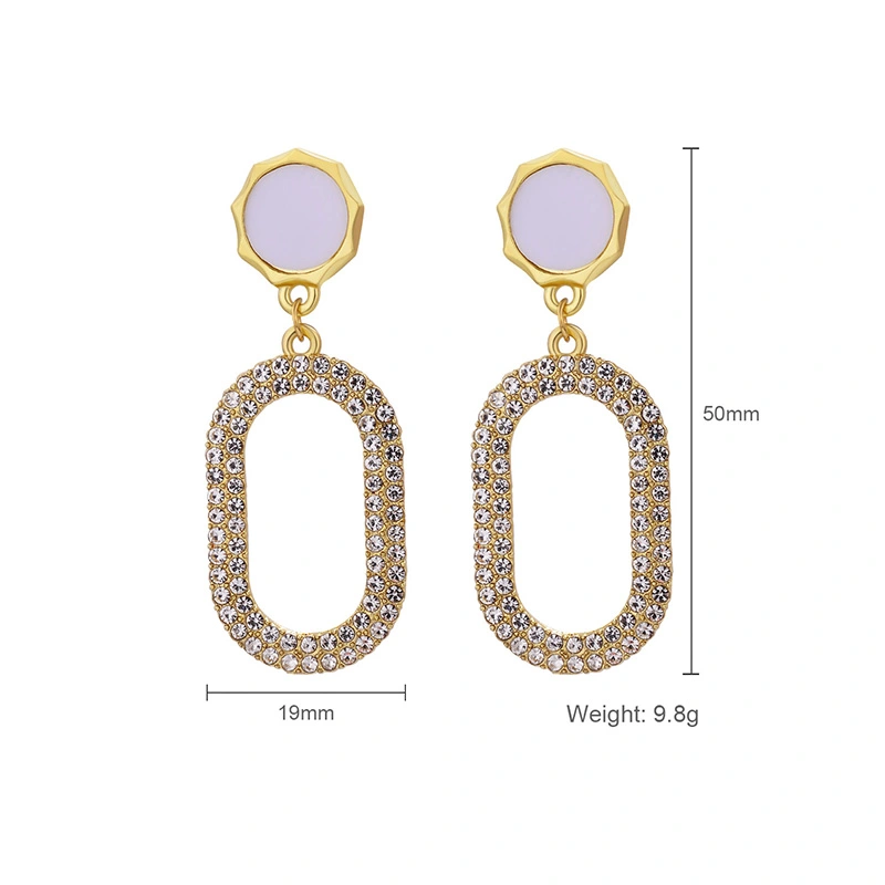 European And American Explosive Fashion New Pearls Oval Earrings Simple