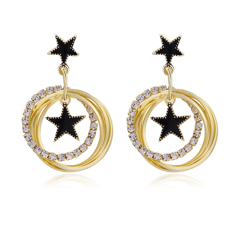 European And American Design Fashion New Five-pointed Star Earrings Simple