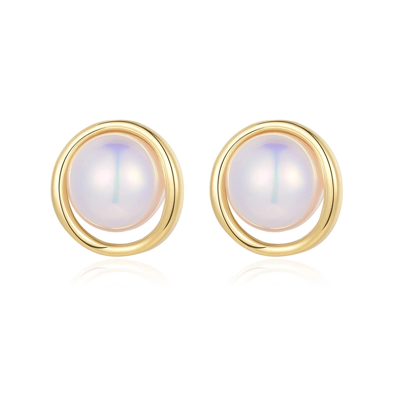 European And American Design Fashion Round Pearl Earrings Earrings Simple