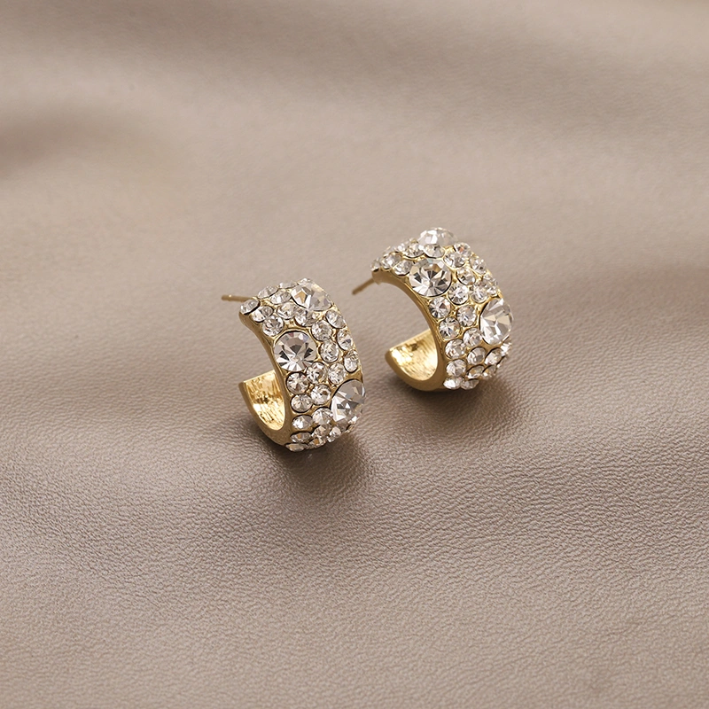 European And American Design Fashion Diamond Earrings Earrings Simple