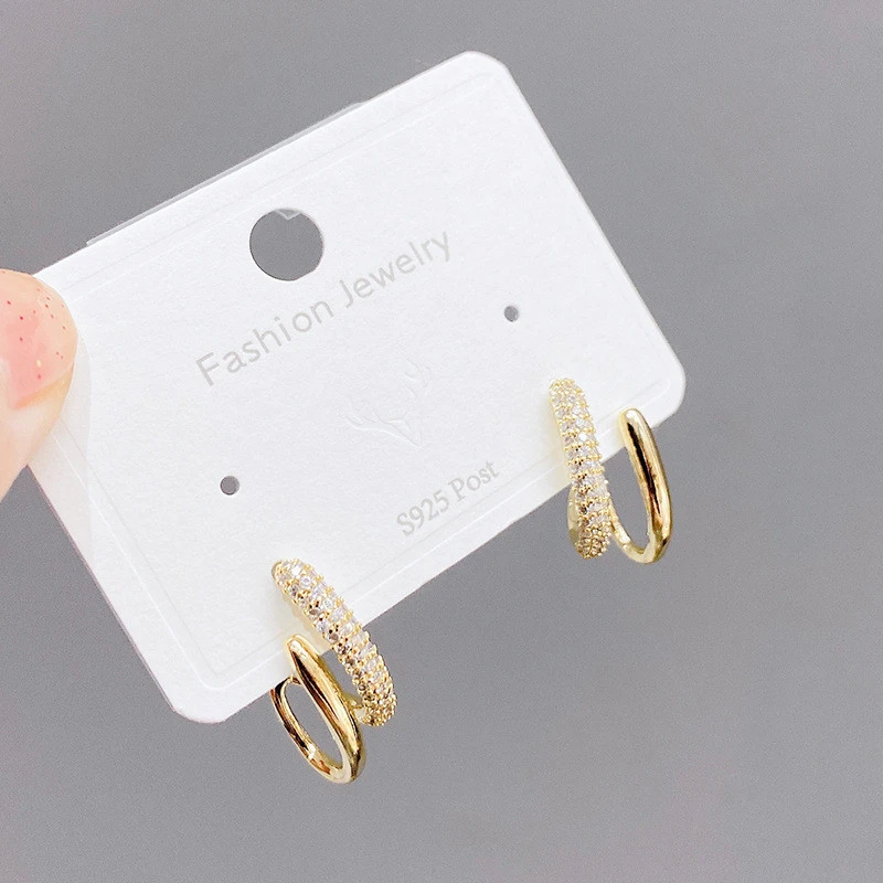 S925 Silver Needle Micro Inlaid Zircon Earrings