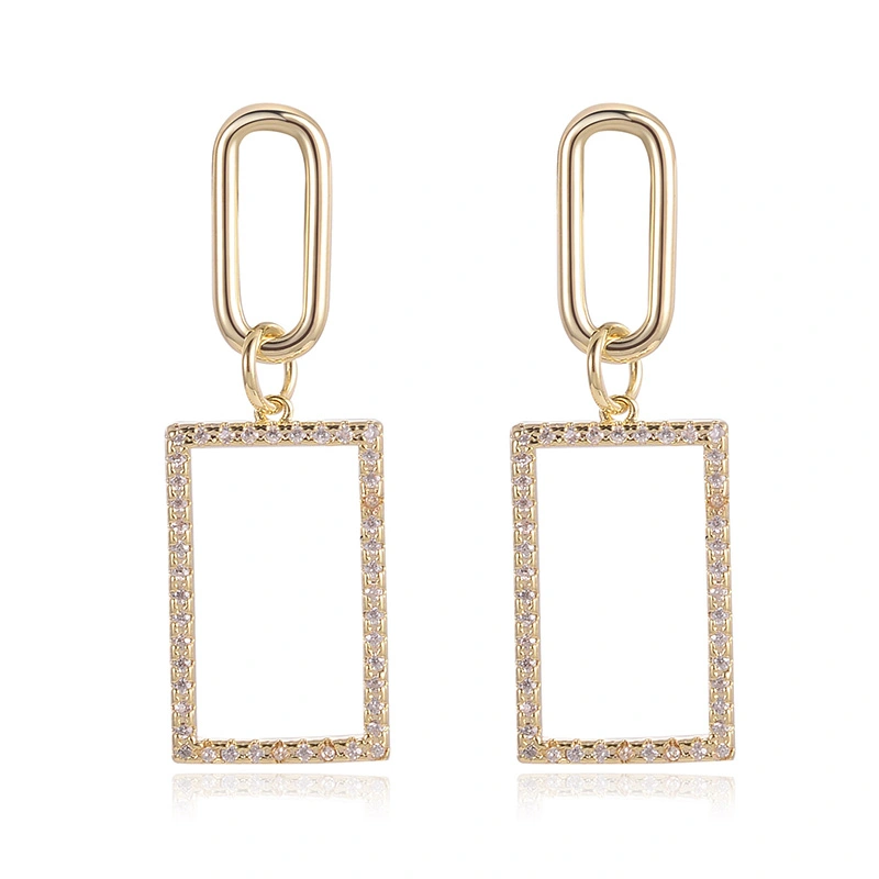 European And American Design Sense Fashion Square Earrings Simple