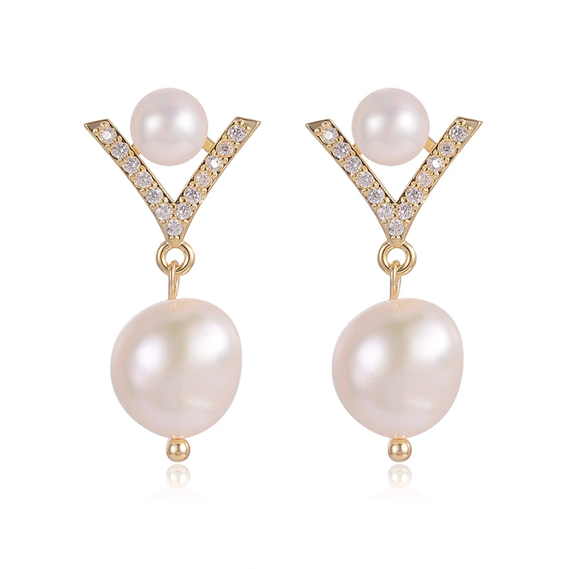 European And American Design, Fashionable And Beautiful Pearl Earrings, Simple