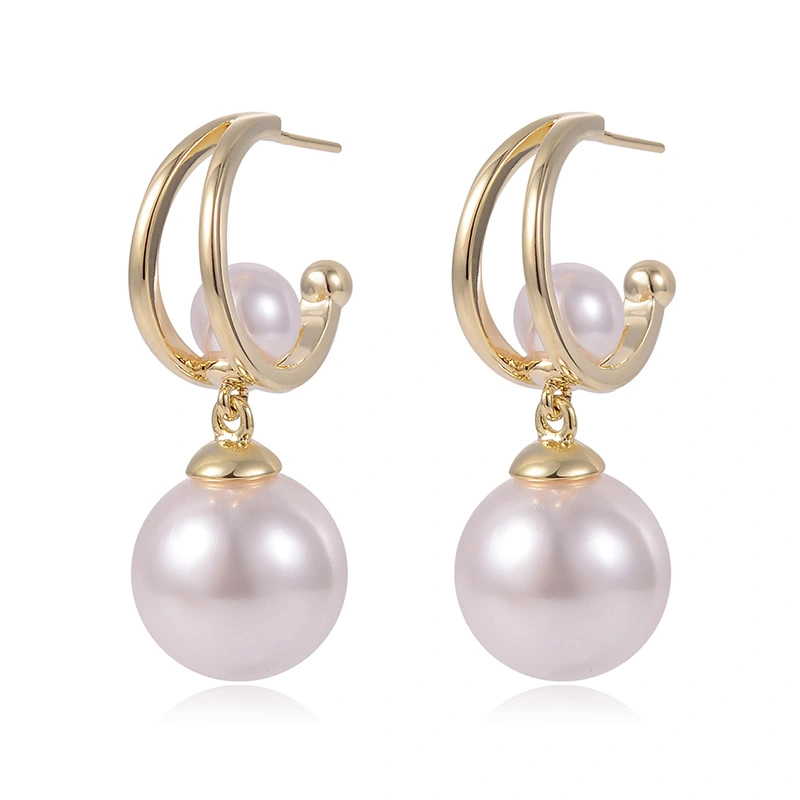 Simple Design Pearl Fashion Pendant Earrings