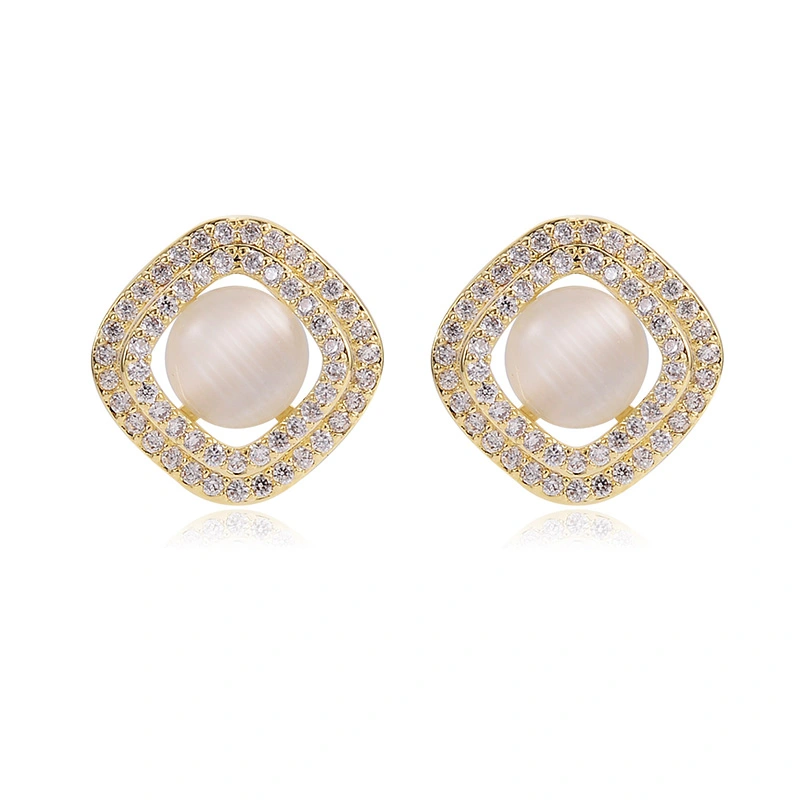 European And American Design Diamond Earrings All-match Earrings