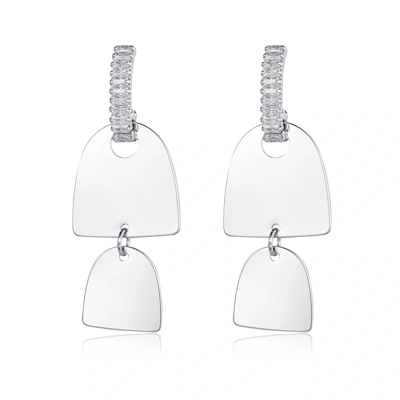 Oval Square Earrings Matte Female Earrings