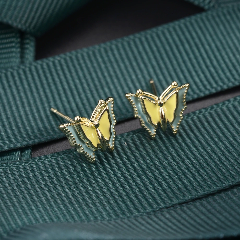 European And American Temperament Diamond-studded Butterfly Earrings