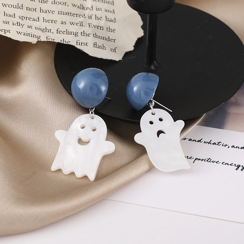 Fun Stud Earrings Asymmetric Ghost Earrings Creative Funny Earrings Cartoon Ear Jewelry