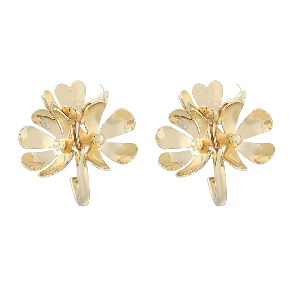 European And American Design Alloy Flower C-shaped Earrings