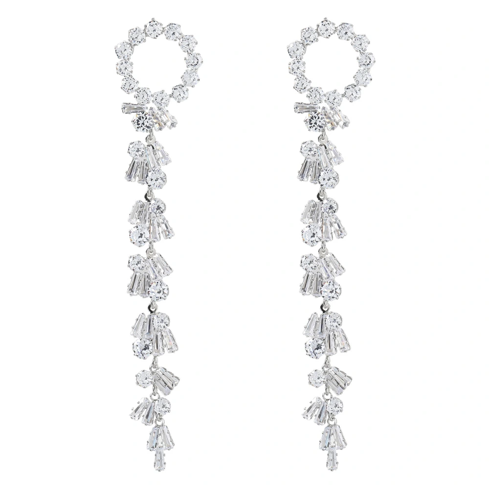 Super Flashing Claw Chain Series Alloy Inlaid Zircon Long Earrings