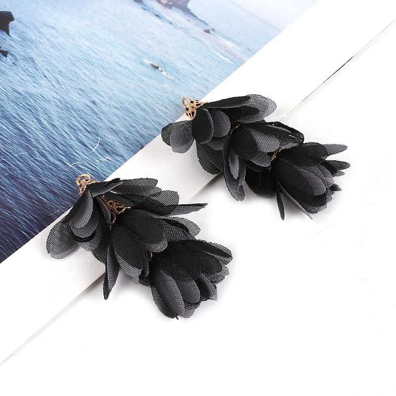 Fabric Three-layer Two-color Tassel Pendant Earring Accessories, Make Your Own Earrings, Ear Jewelry Materials