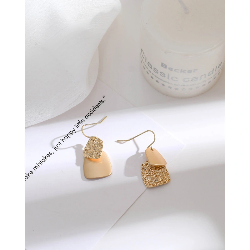 Hong Kong Style Retro Asymmetrical Personality Earrings Women