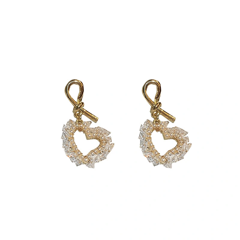 Crystal Pearl Love Country Retro Fashion Earrings