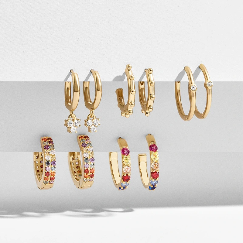 Color Gemstone Diamond Alloy Earring Sets