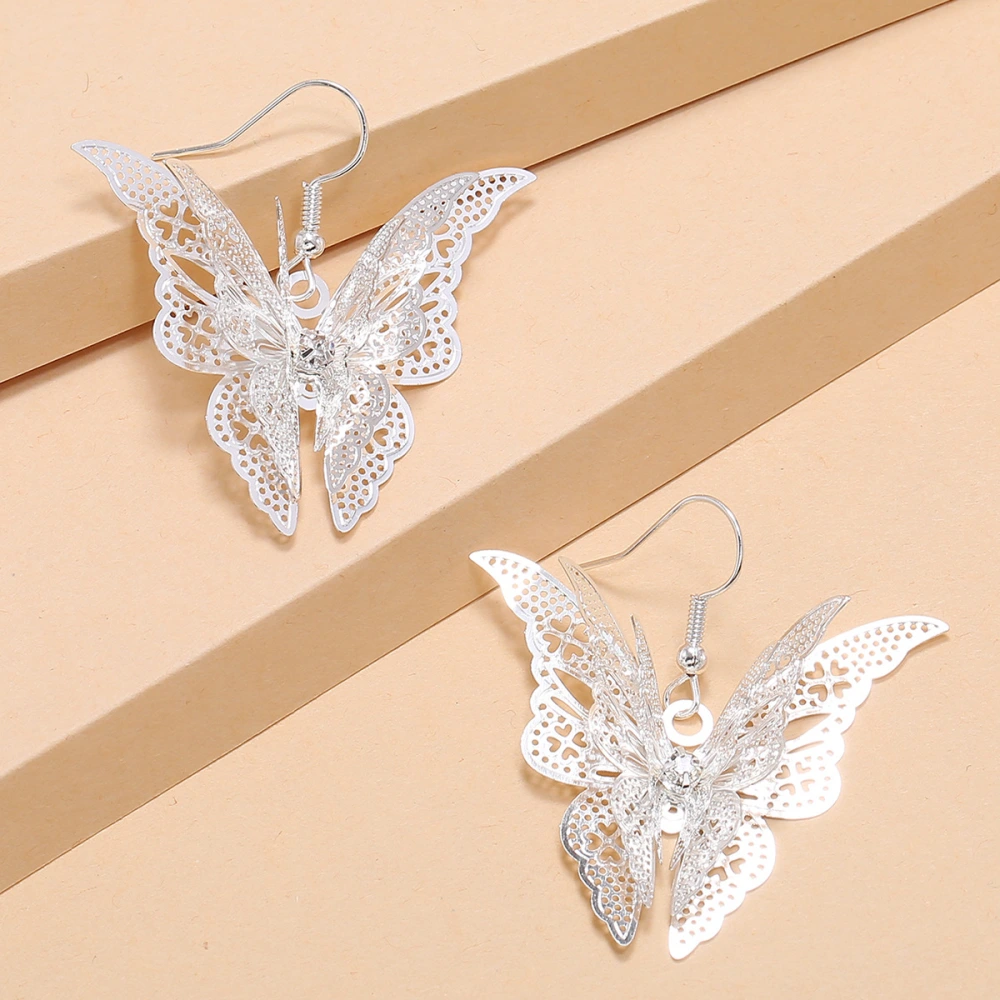 Hollow Pointed Tail Butterfly Earrings