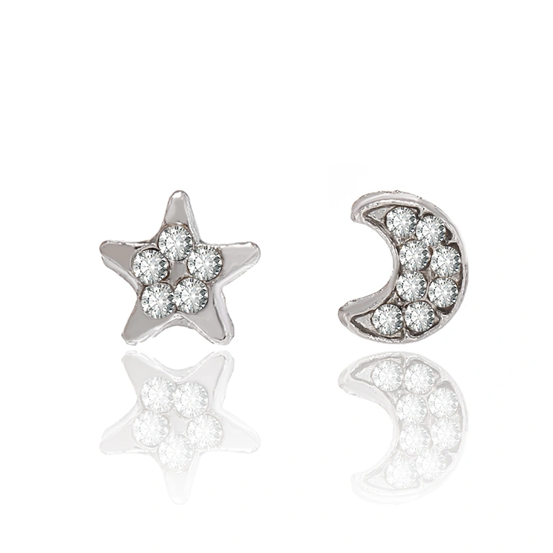 European And American Wind Star And Moon Earrings