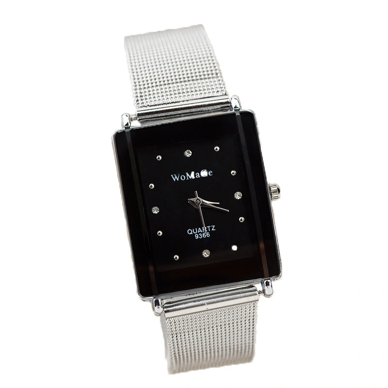 Square Case Silver Mesh Strap Ladies Watch