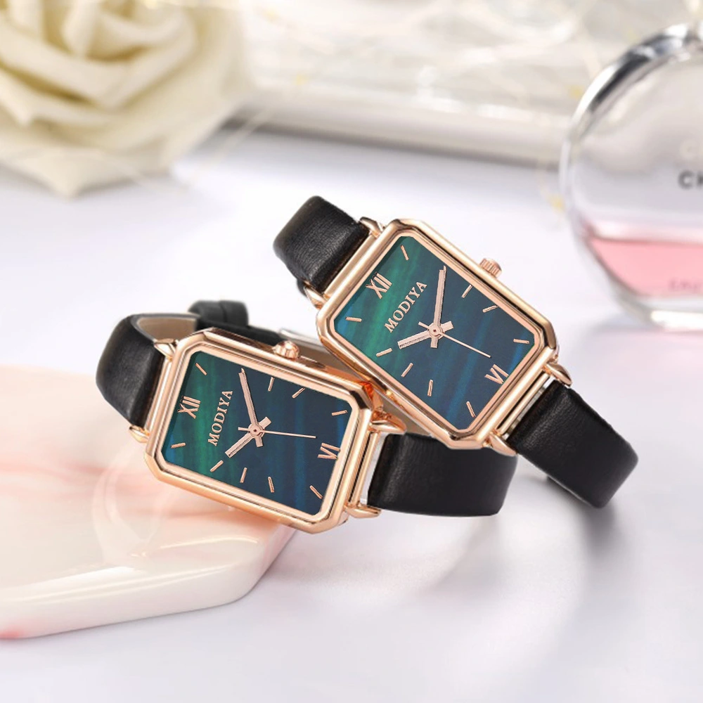 Retro Temperament Ladies Watch Square Small Green Watch