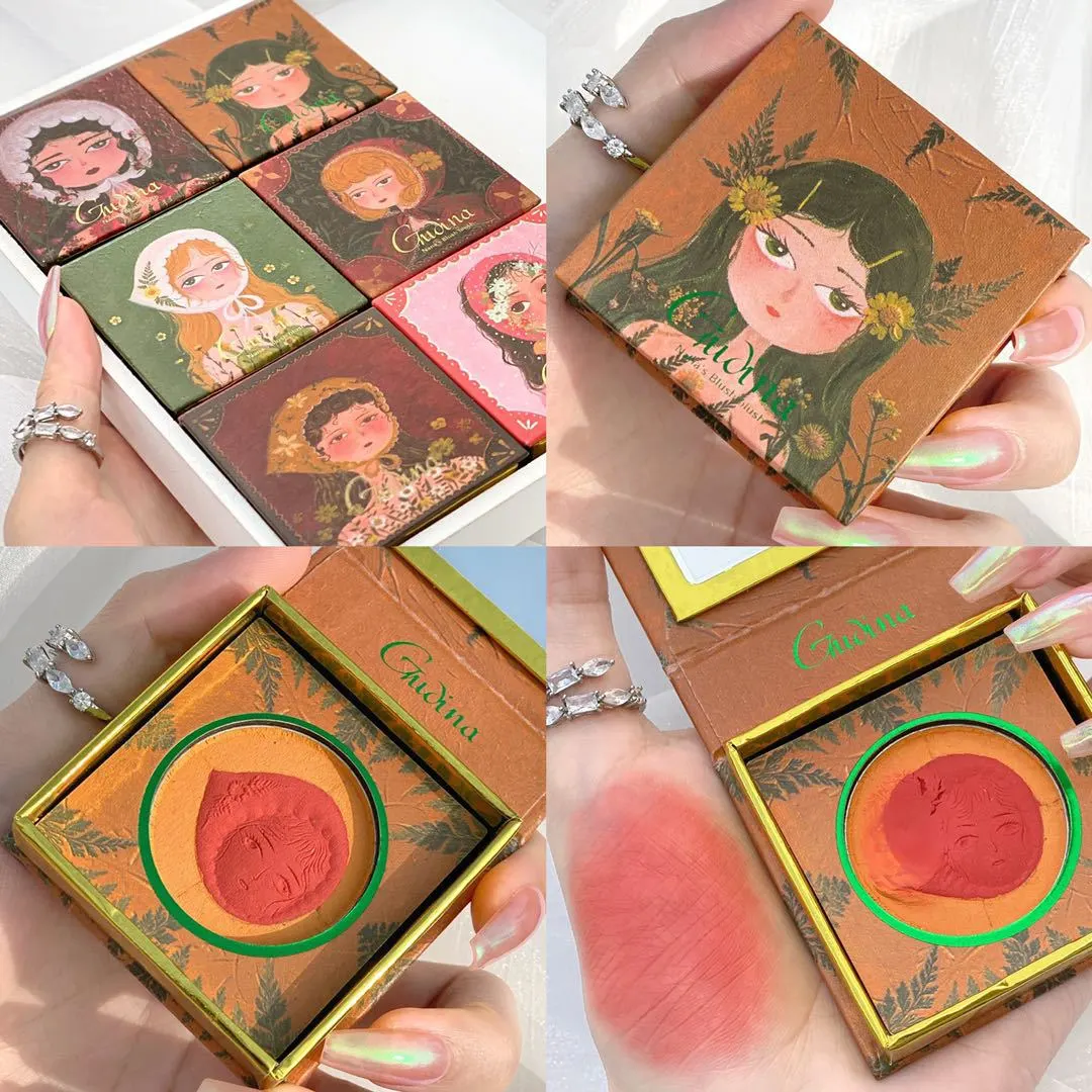 Monochrome Blush Maple Leaf Retro Vitality Girl Nude Makeup Natural Service