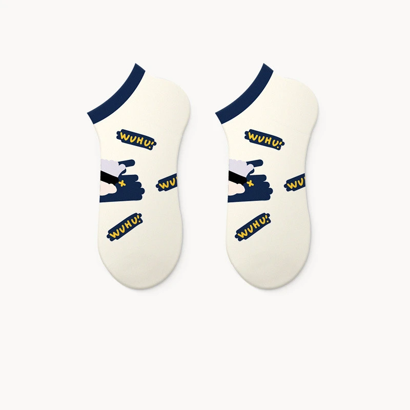 Tide Socks Female Shallow Mouth Socks Male Original Cute Cartoon Avatar Boat Socks Invisible Short Socks