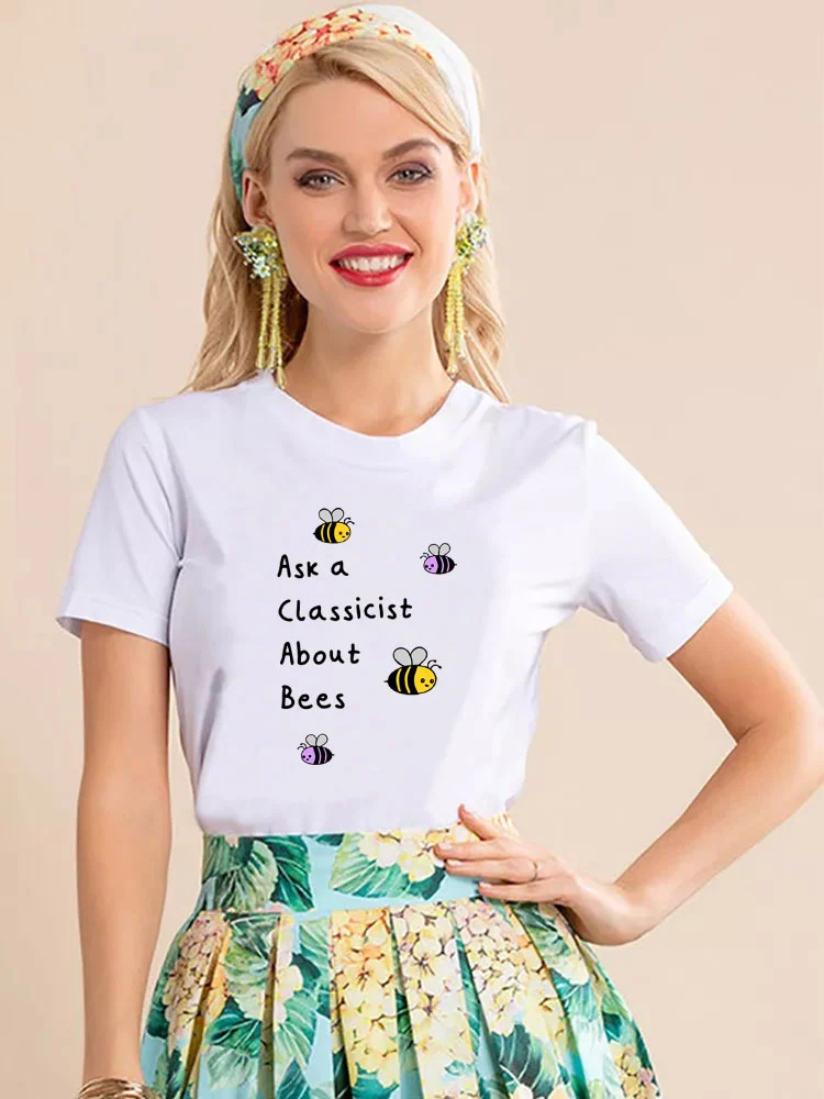 Foreign trade women round neck blouse printing t-shirt