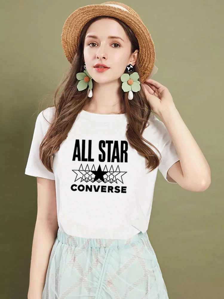 Foreign trade womenround neck blouse printing t-shirt