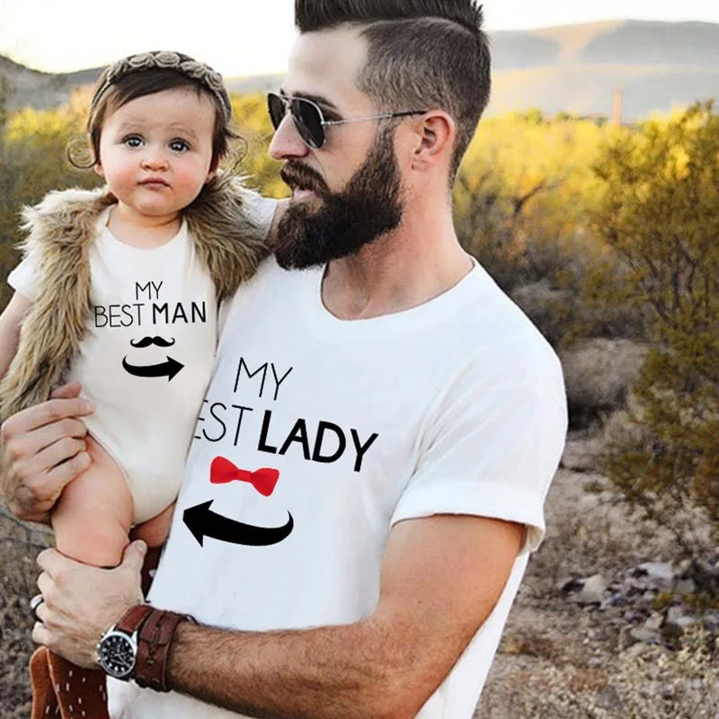 Round Neck Short-Sleeved Black, White And Gray Three-Color Father-And-Daughter Parent-Child Outfit