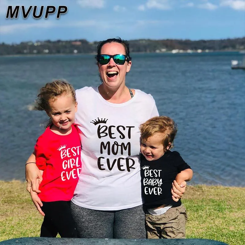 Summer Short-Sleeved T-Shirt Mom, Son, Daughter, Parent-Child, Best Print