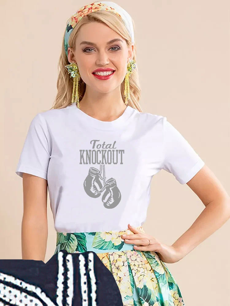 Foreign trade womenround neck blouse printing t-shirt