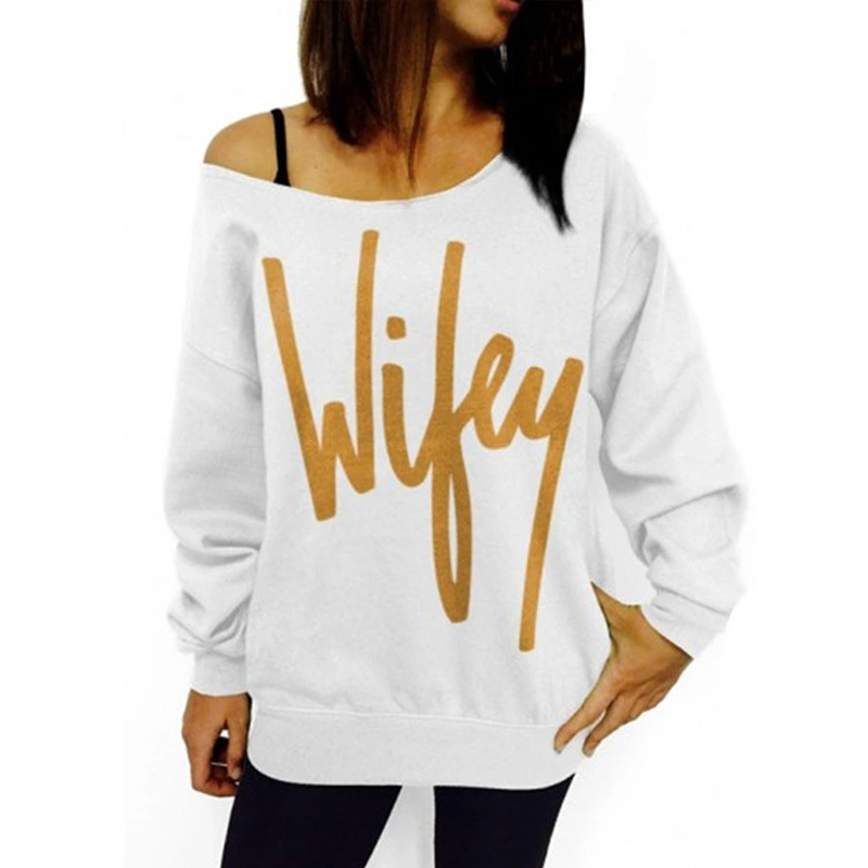 European And American Style Letter Printed Sweater In Stock