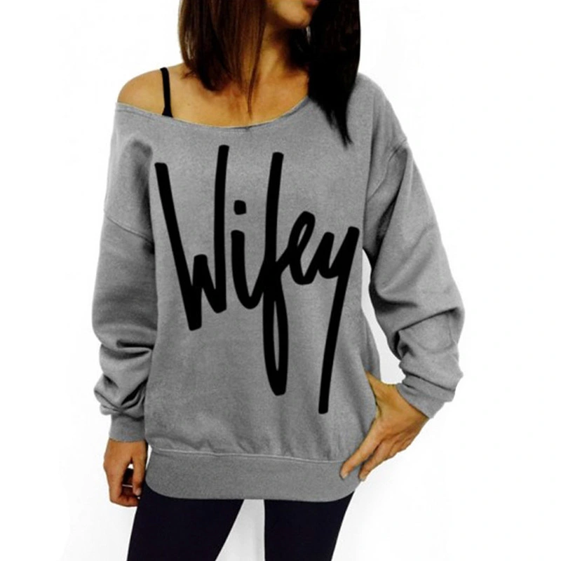 European And American Style Letter Printed Sweater In Stock