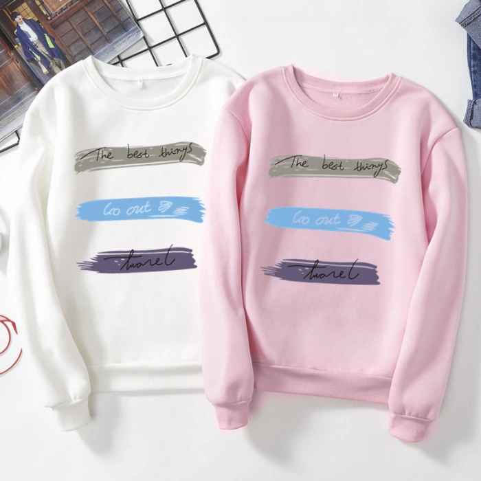 Casual Student Loose Plus Size Printing Long-sleeved Couple Clothes