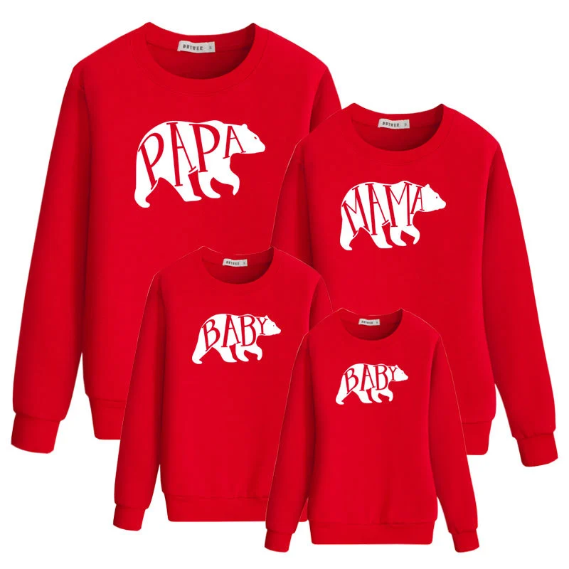Parent-Child Wear Cartoon Bear Round Neck Pullover Sweater