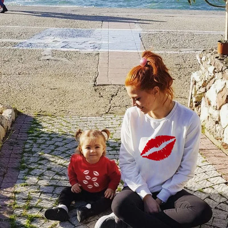 Long Sleeve Round Neck Sweater Mother And Daughter Parent-Child Wear Cute