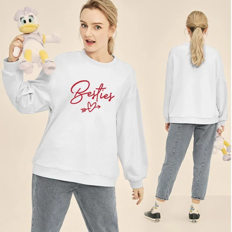Simple Letter Print Mother And Daughter Long-Sleeved Sweater