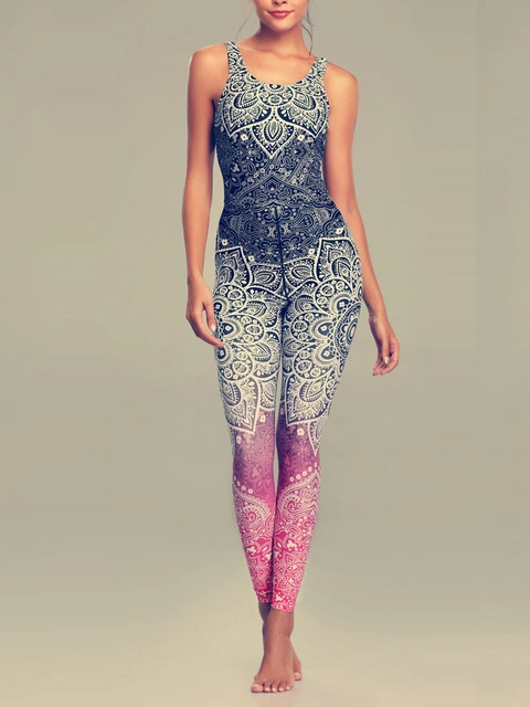 Mandala Printed Yoga One-piece Tight-fitting Fitness Yoga