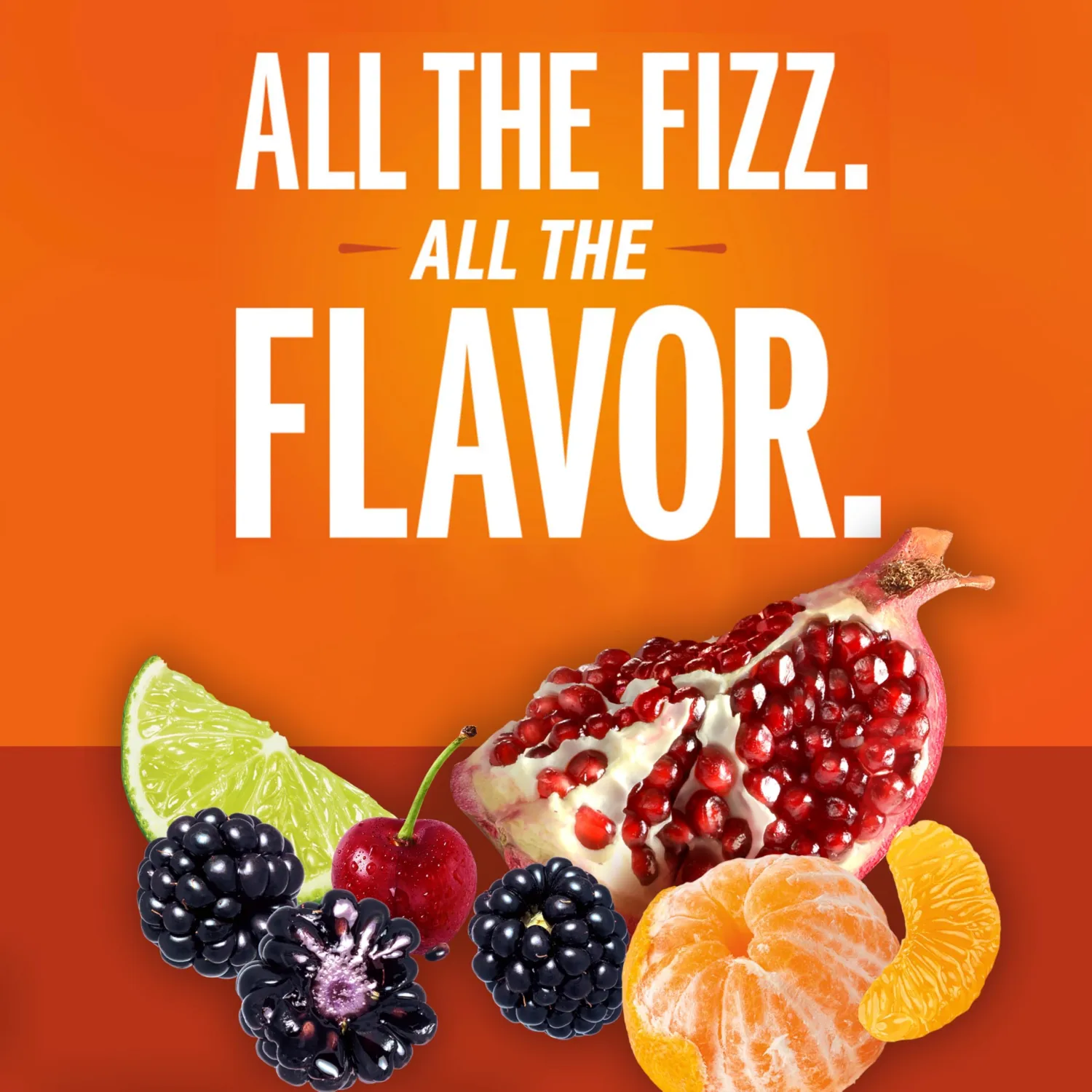 IZZE Sparkling Juice Beverage Blend, Sunset Variety Pack, Clementine, Peach, Cherry Lime, Pomegranate, No Sugar Added, 8.4 FL OZ, 24 Cans