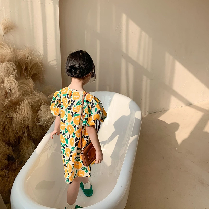 Baby Girl Popular Floral Print Summer Dress Princess Children Dress