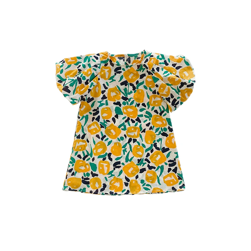 Baby Girl Popular Floral Print Summer Dress Princess Children Dress