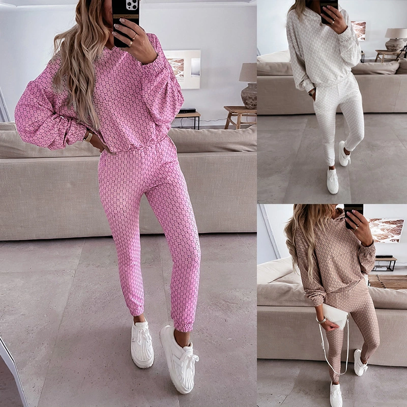 European And American Reindeer Print Long Sleeve Loose Suit