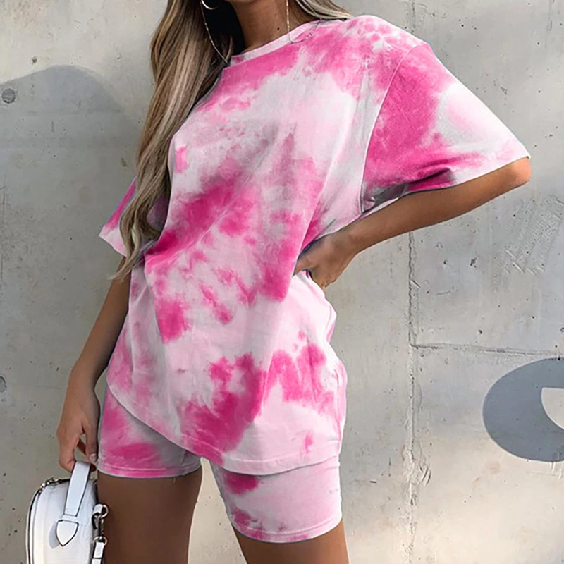 European And American Fashion Tie-Dye Gradient Loose Two-Piece Casual Suit