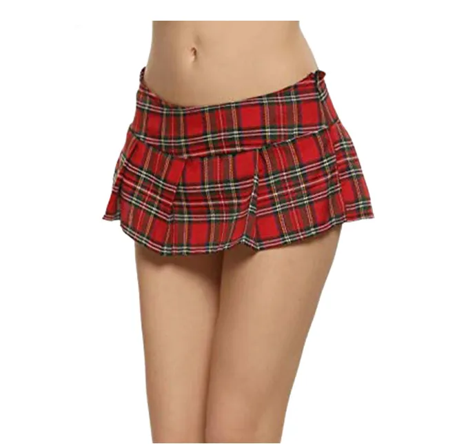 New Ladies Pleated Style Plaid Short Skirt Sexy Short Skirt