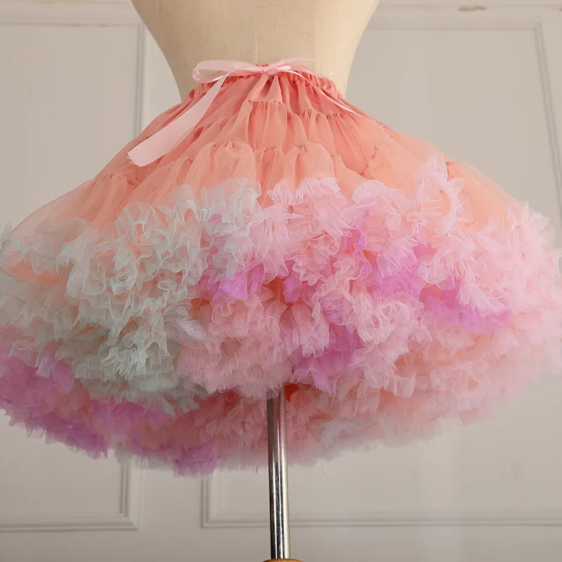 Skirt Lolita Lolita Cotton Candy Cloud Boneless Soft Mesh Skirt White Petticoat Tutu Skirt Skirt